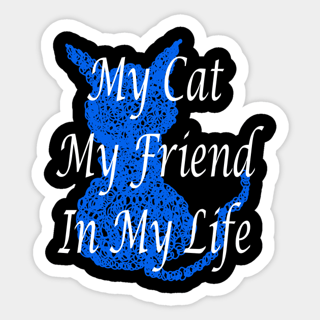 Scribble Blue Cat Sticker by Fandie